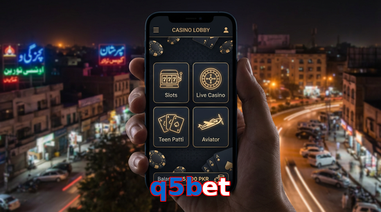 Main screen of Q5bet app page for PK players